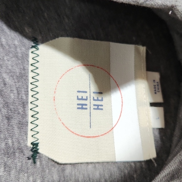 Hei Hei Womens Jacket Size L Navy Blue Heather Gray Sailor Anchor Cropped Trench - Picture 2 of 13